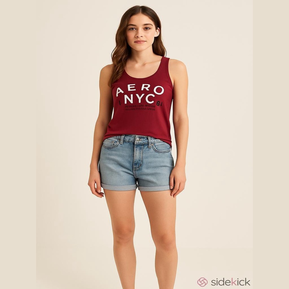 Aeropostale Red Pink Tank Top Size Medium Sleeveless Round Neck Form Fitting NEW - Picture 1 of 9